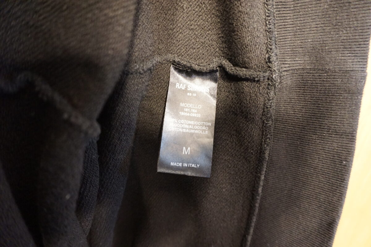 RAF SIMONS 2018SS Sweat hoodie Black, Patches, size M, 181.164 19004-09920
