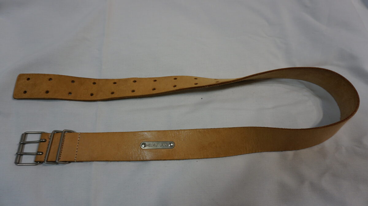 HELMUT LANG DOUBLE PIN LEATHER BELT(DESIGNED BY HL HIMSELF)