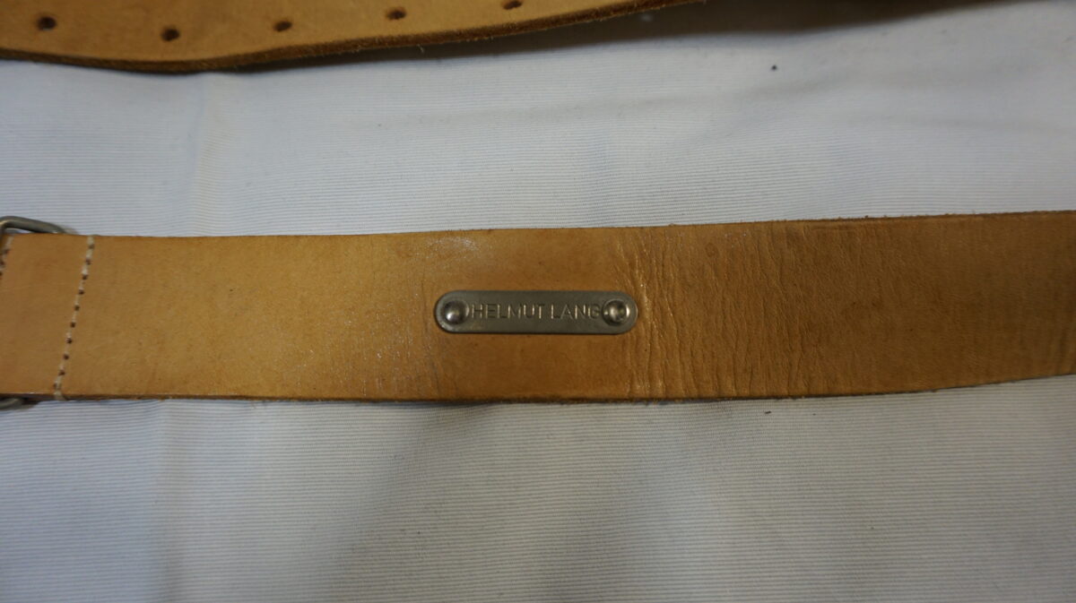 HELMUT LANG DOUBLE PIN LEATHER BELT(DESIGNED BY HL HIMSELF)
