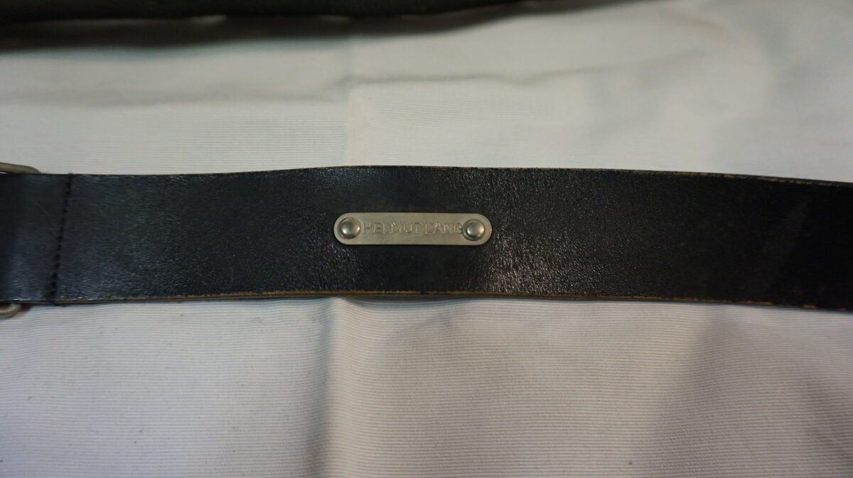 HELMUT LANG DOUBLE PIN LEATHER BELT(DESIGNED BY HL HIMSELF)