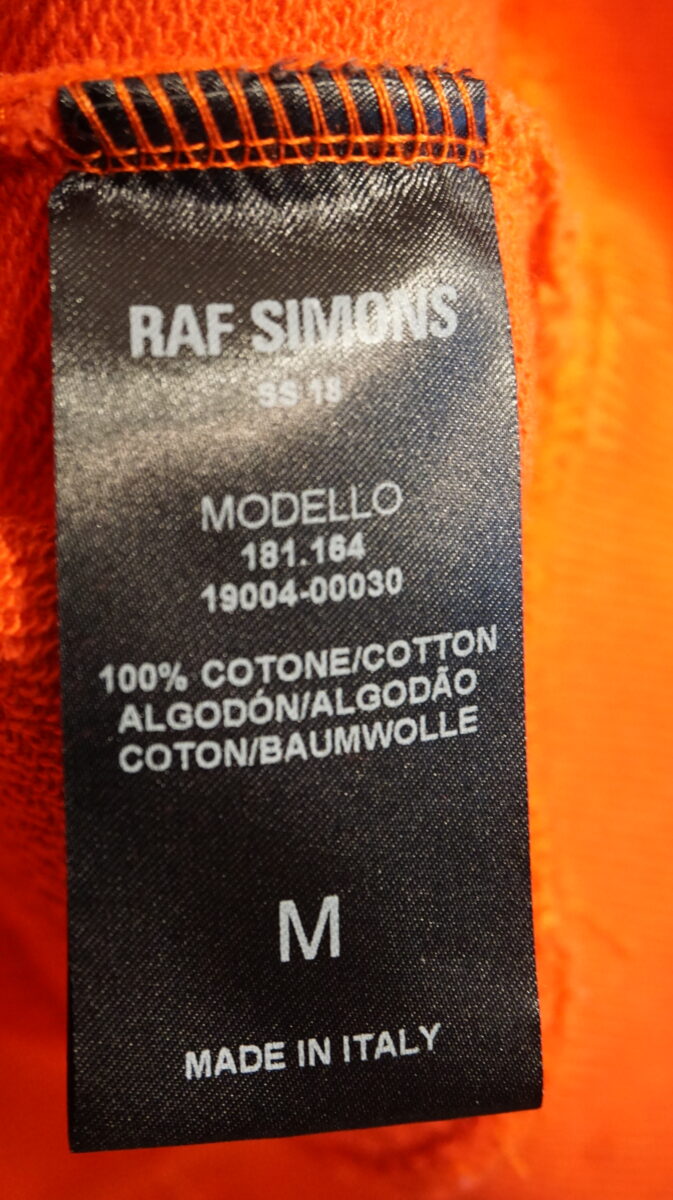 RAF SIMONS 2018SS Sweat hoodie RED, Technique, size M, 181.164 19004-00030