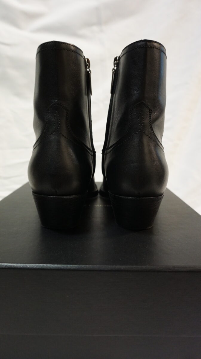 SAINT LAURENT PARIS by Anthony Vaccarello "LUKAS" Pointed toe boots 530825 CY500 1000 BRIT SOUPLE LUKAS 40 ZIP BOOTI 2018AW 2018-2019a/w