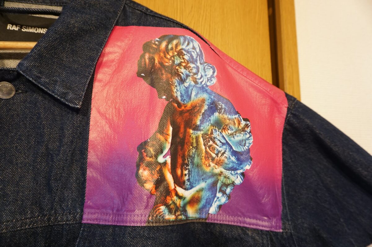 RAF SIMONS 2018SS New Order "Technique" oversized denim jacket | ラフシモンズ 2018s/s ニューオーダー 「テクニック」「テクニーク」 オーバーサイズデニムジャケット DENIM JACKET 181-723-10032 00044 (dark navy)