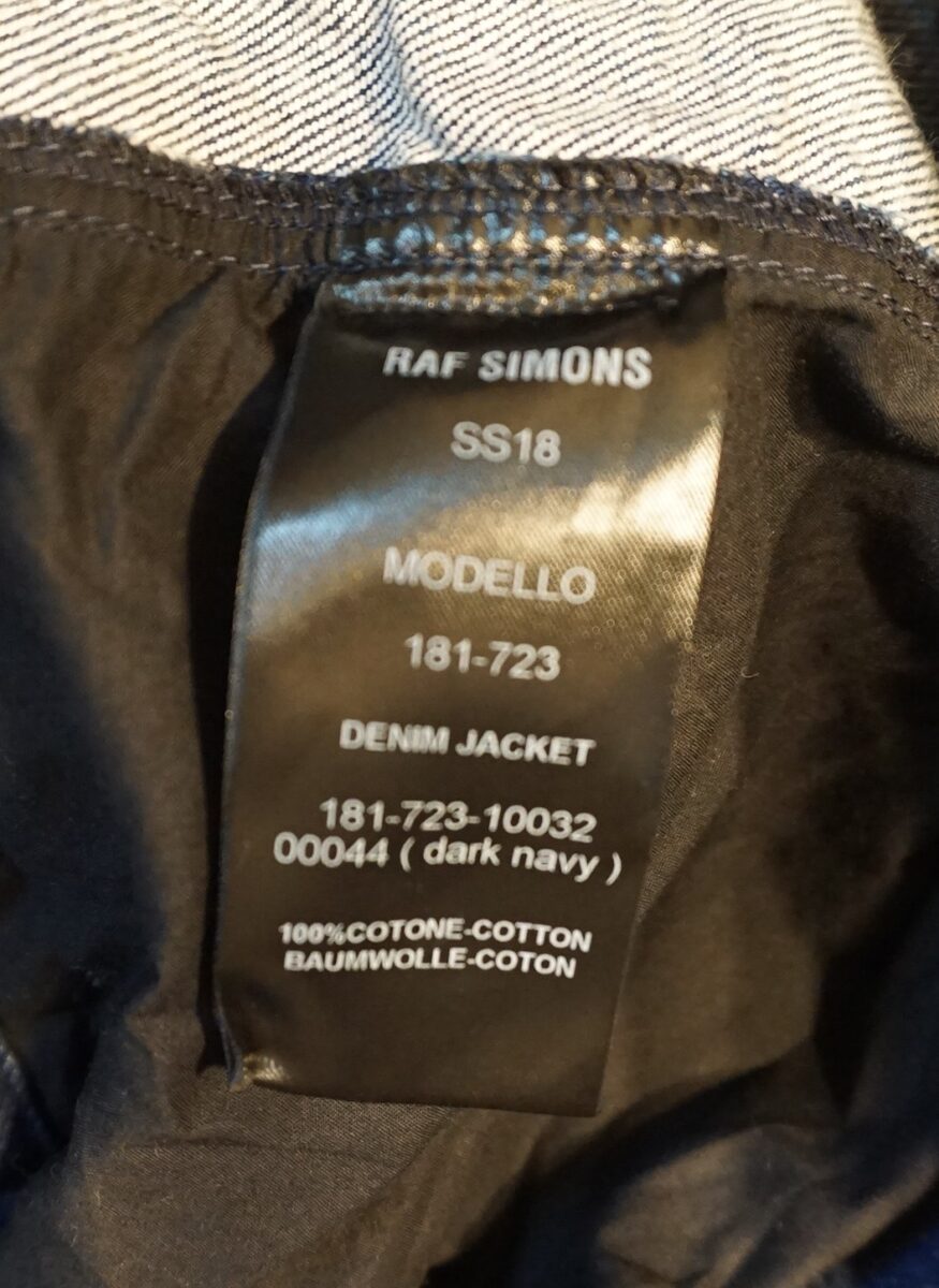 RAF SIMONS 2018SS New Order "Technique" oversized denim jacket | ラフシモンズ 2018s/s ニューオーダー 「テクニック」「テクニーク」 オーバーサイズデニムジャケット DENIM JACKET 181-723-10032 00044 (dark navy)