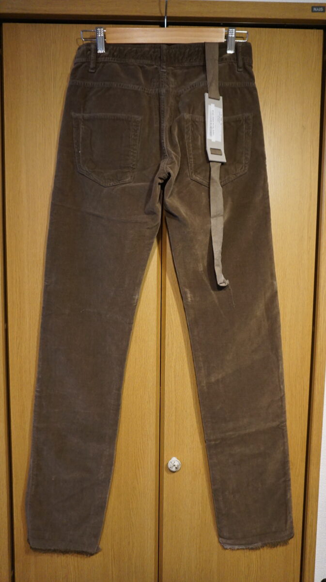 DRK SHDW by Rick Owens "DETROIT CUT" velour pants 2008AW | ダークシャドウ リックオウエンス 2008-2009a/w 「デトロイトカット」 ベロアパンツ DRKSHDW DU 3353 /CE PANTALONE DETROIT