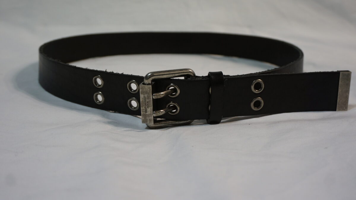SAINT LAURENT PARIS by Anthony Vaccarello 2022SS Motorcycle eyelet grained-leather belt | サンローランパリ バイ アンソニーヴァカレロ 2022s/s モーターサイクルアイレットグレインレザーベルト EGO 688276