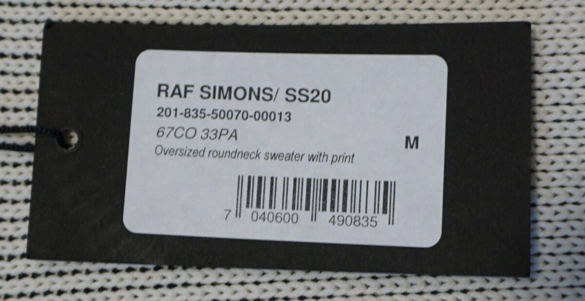 RAF SIMONS 2020SS "RS YOUTH REMINATOR" oversized knit | ラフシモンズ 2020s/s オーバーサイズニット Oversized roundneck sweater with print 201-835-50070-00013